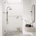 ROUND GOOSENECK SHOWER SET WITH 300MM ROSE, THREE-FUNCTION HAND SHOWER