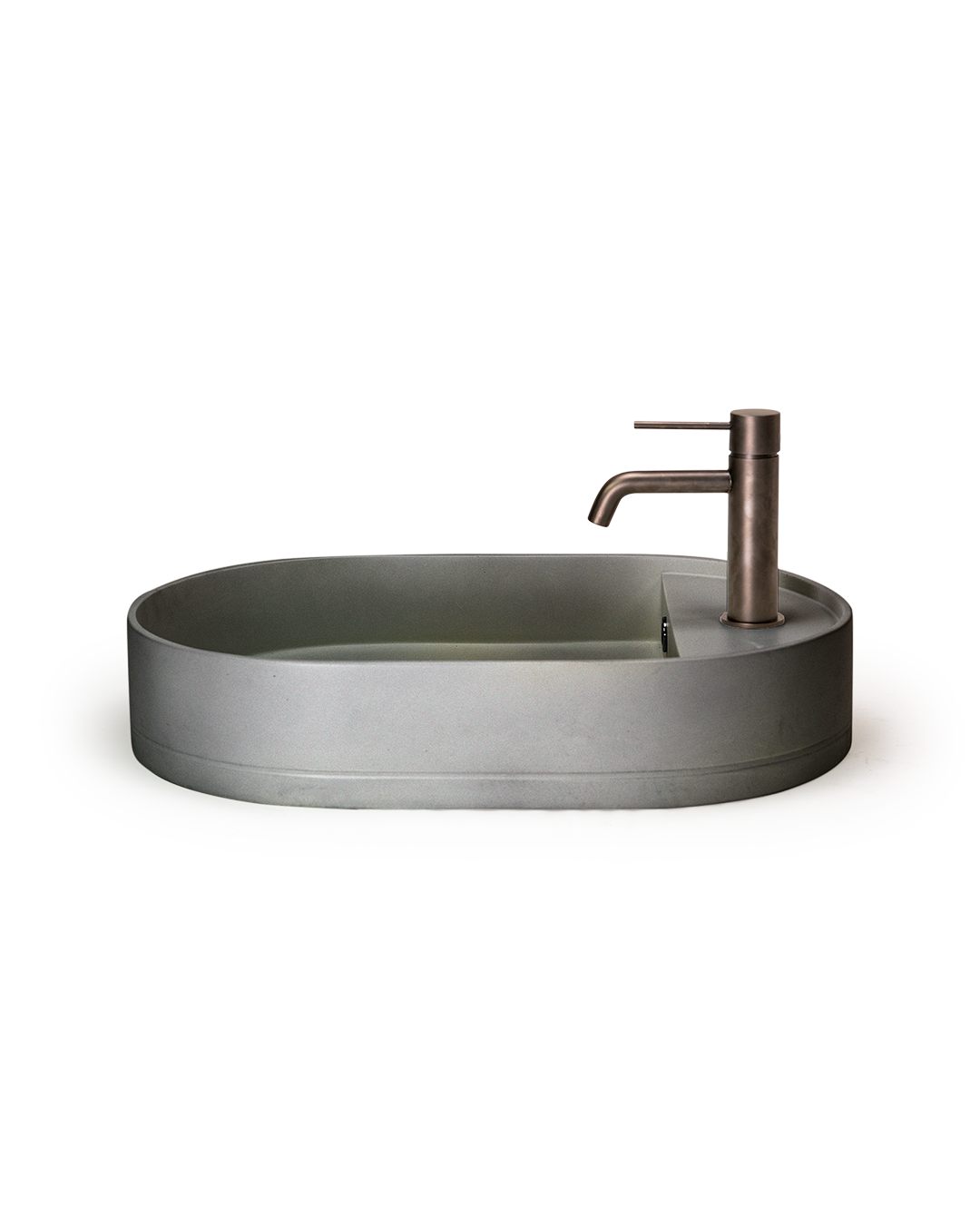 Shelf Oval Basin (Mid Tone Grey)