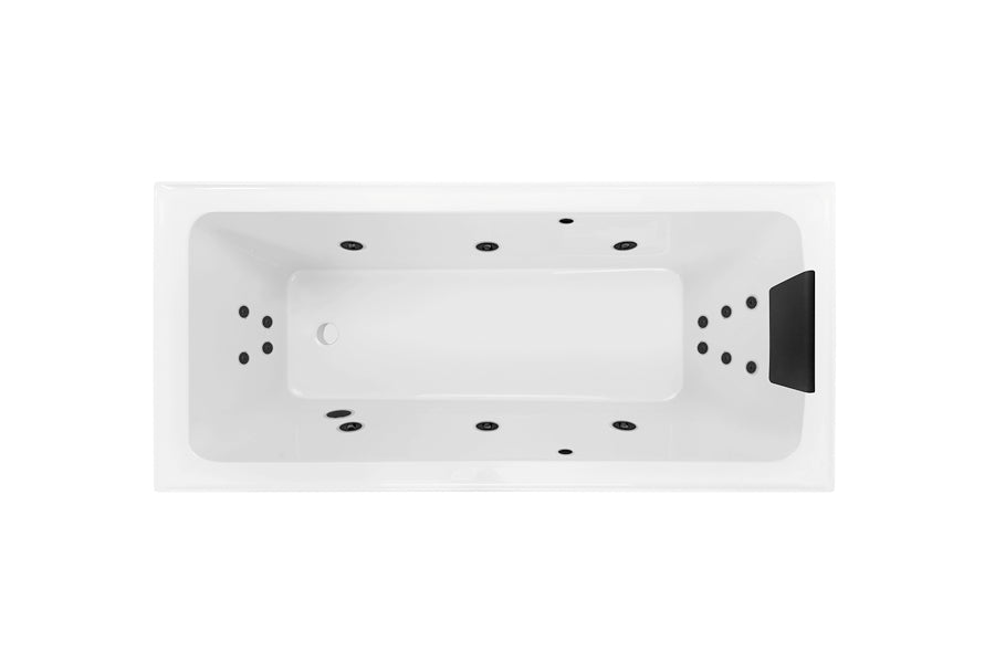Shenseki 1395/1515 Dolce Vita 16-Jet Spa Bath — White Baths, Acrylic Baths, Built In Baths, Rectangular Baths