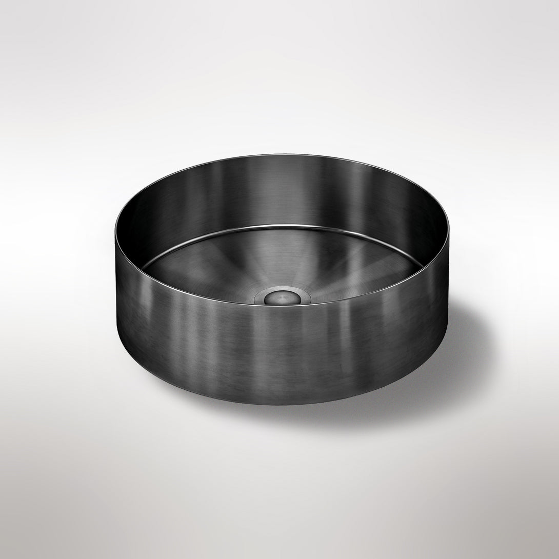 Lavello Round Steel Bathroom Basin 380 x 110 - PVD Shadow