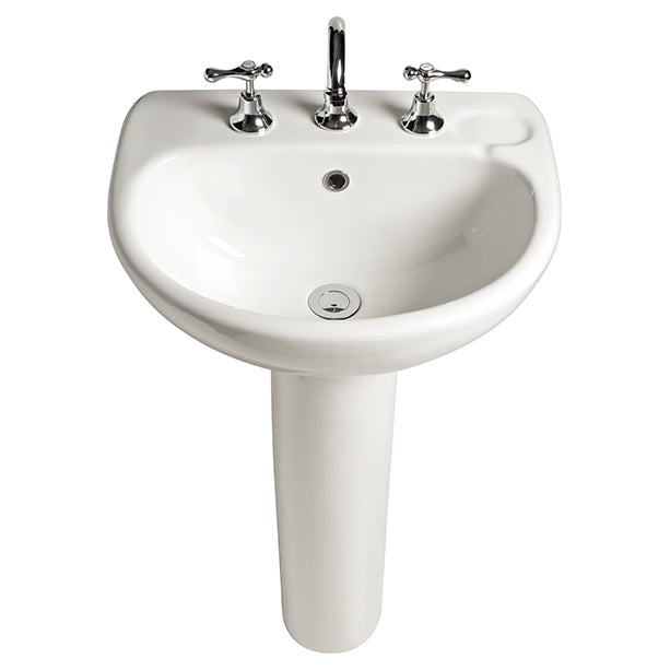 Studio 500 Wall Basin - 3 Tap Hole - Overflow - Inc Fixing Kit
