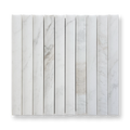 Tamarama Bianco Oro Marble Concave Flute Mosaic Tile