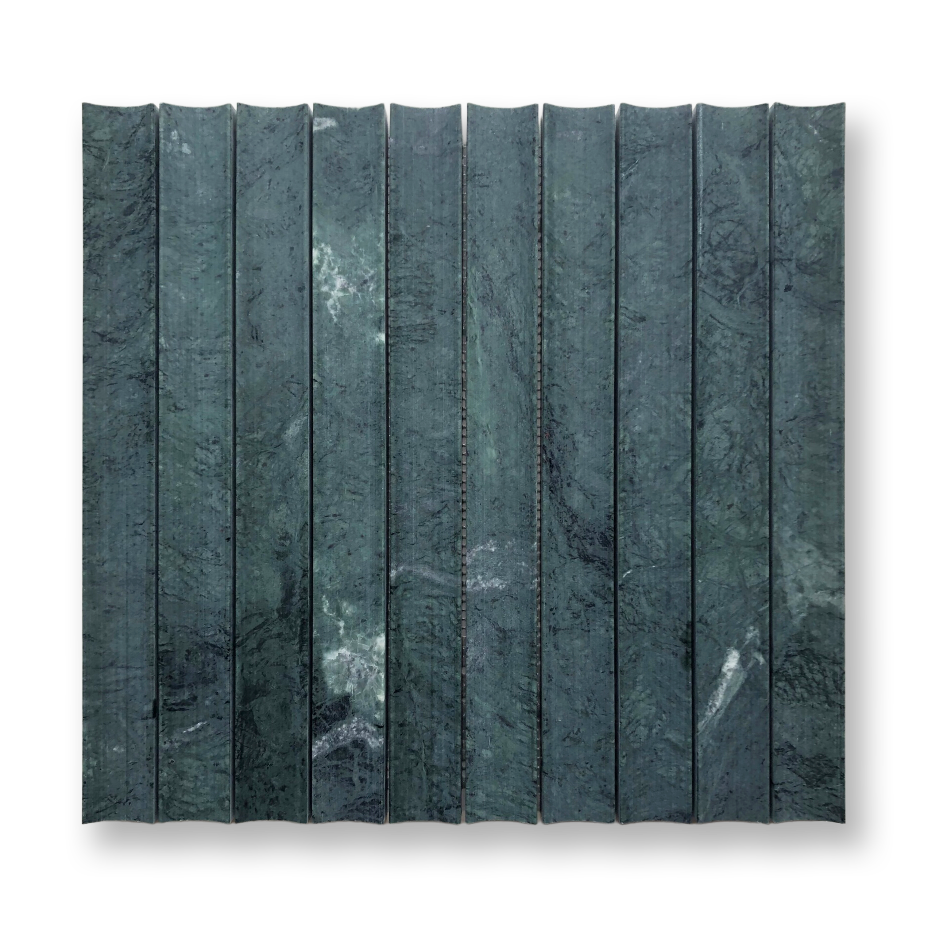 Tamarama Taj Green Natural Stone Concave Flute Mosaic Tile