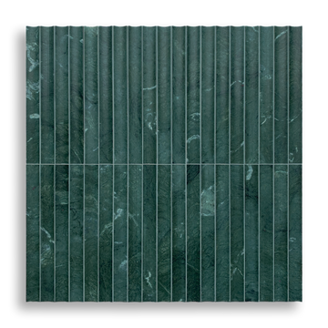 Tamarama Taj Green Natural Stone Concave Flute Mosaic Tile