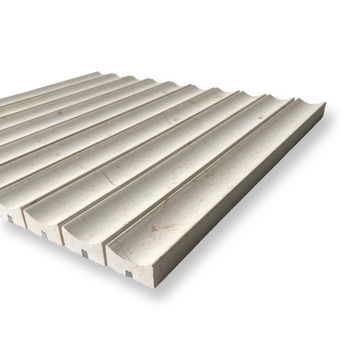 Tamarama Utica Limestone Concave Flute Mosaic Tile