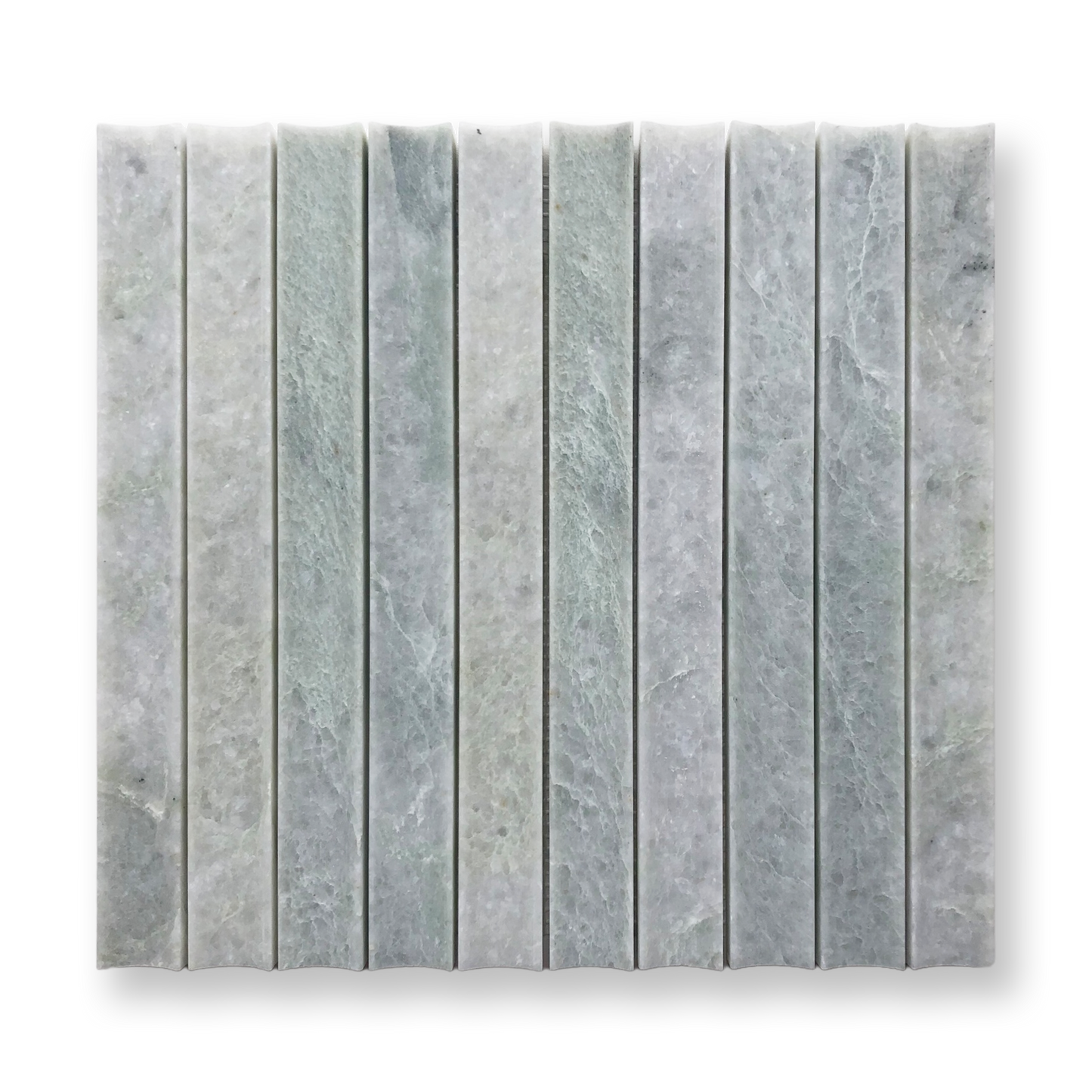 Tamarama Verdi Cristallo Natural Stone Concave Flute Mosaic Tile