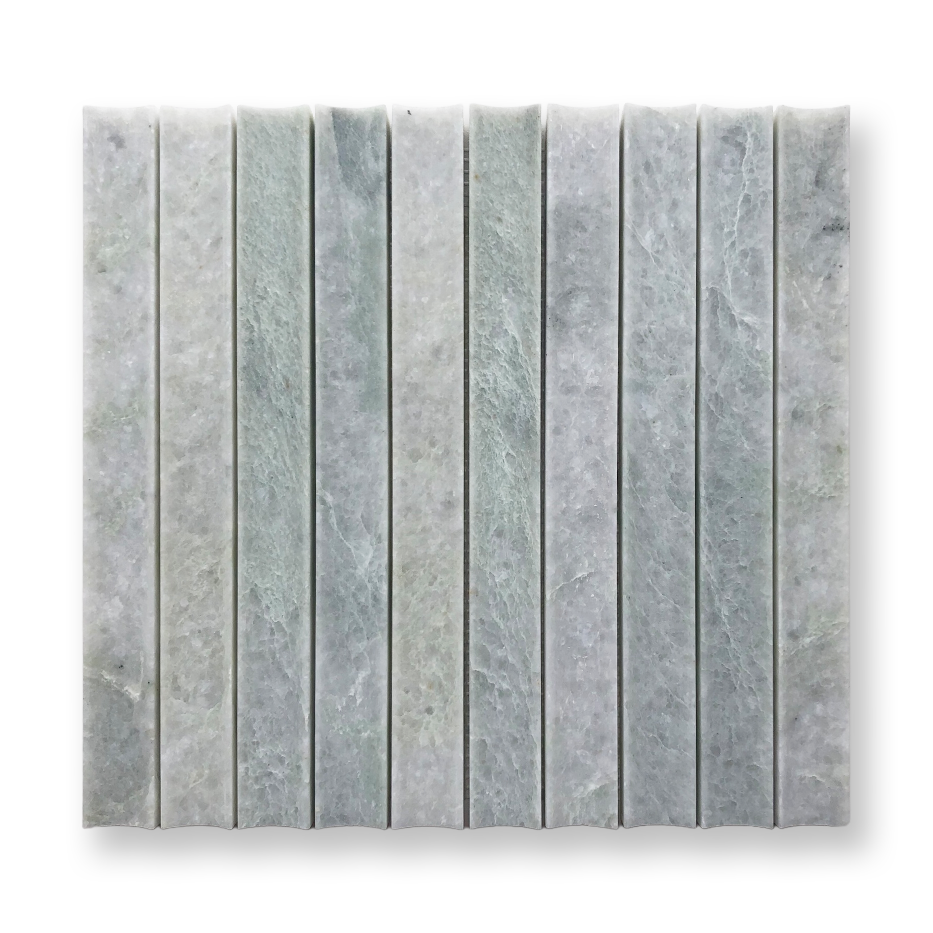 Tamarama Verdi Cristallo Natural Stone Concave Flute Mosaic Tile