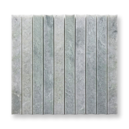 Tamarama Verdi Cristallo Natural Stone Concave Flute Mosaic Tile
