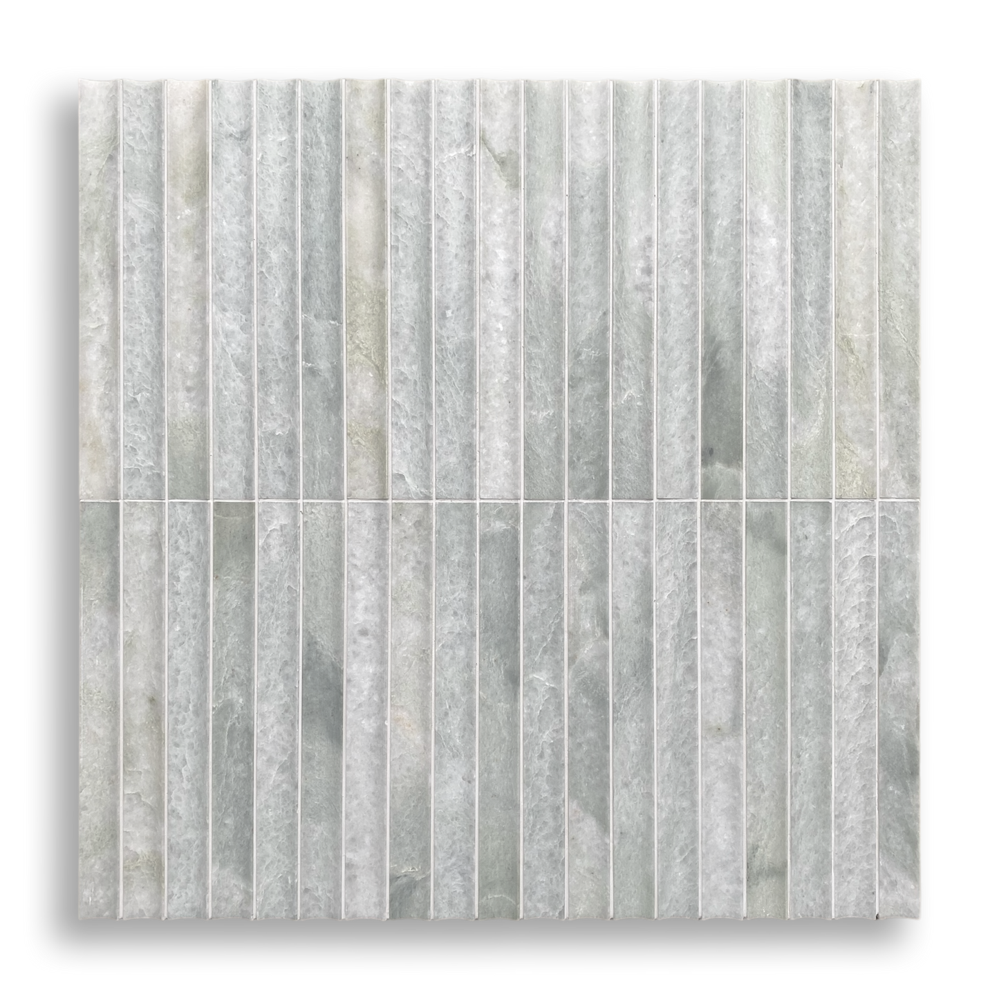 Tamarama Verdi Cristallo Natural Stone Concave Flute Mosaic Tile