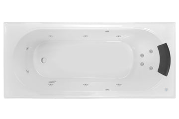 Turin 1520/1665/1790 Contour 12-Jet Spa Bath — White Baths, Acrylic Baths, Rectangular Baths