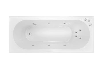 Turin 1520/1665/1790 Santai 10-Jet Spa Bath — White Baths, Acrylic Baths, Built In Baths, Rectangular Baths