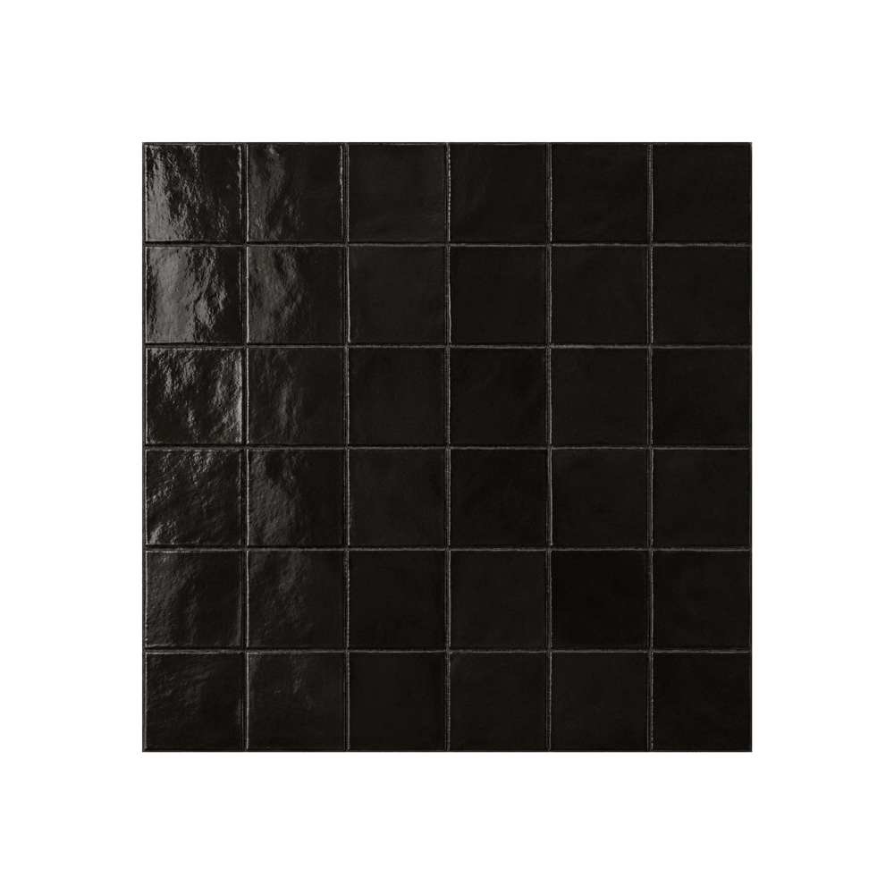 TANGIER ZELLIGE BLACK MOROCCAN LOOK GLOSS TILE