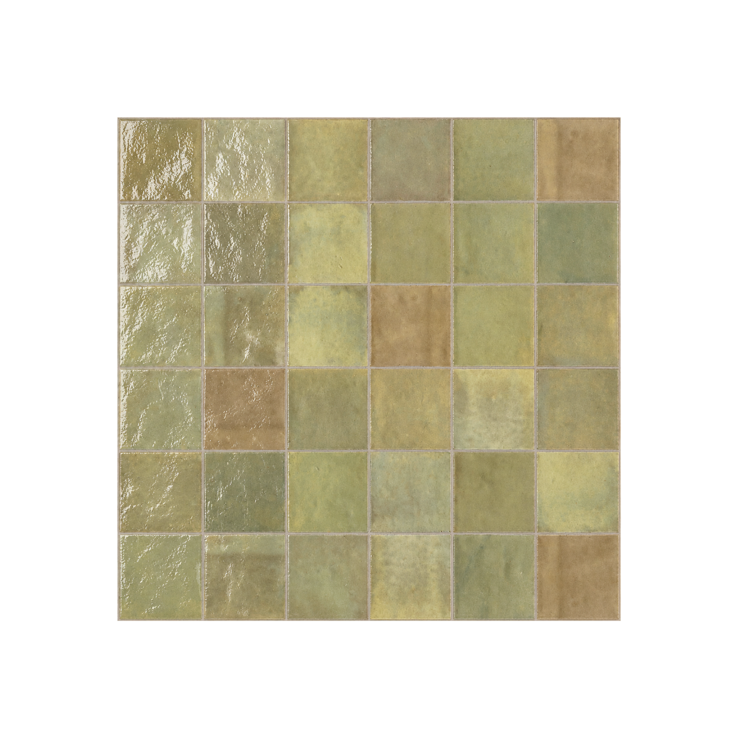 TANGIER ZELLIGE WARM GREEN MOROCCAN LOOK GLOSS TILE