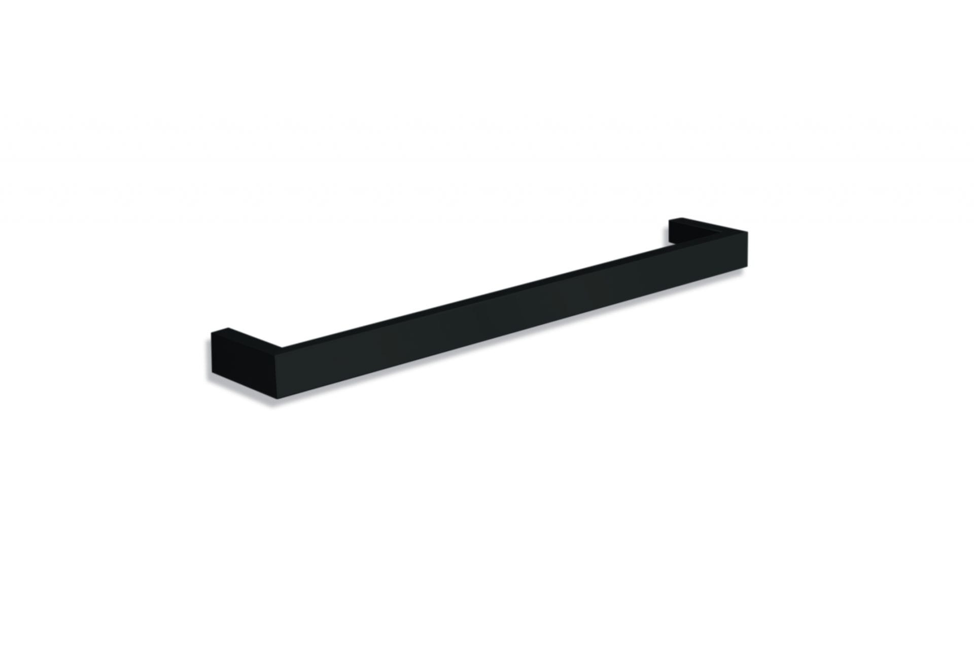 DSS6B Matt Black Square Single Bar Heated Towel Rail