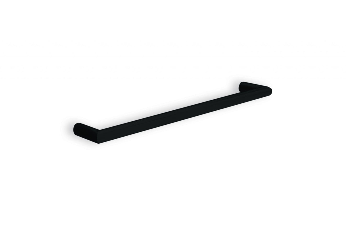 DSR6B Matt Black Round Single Bar Heated Towel Rail