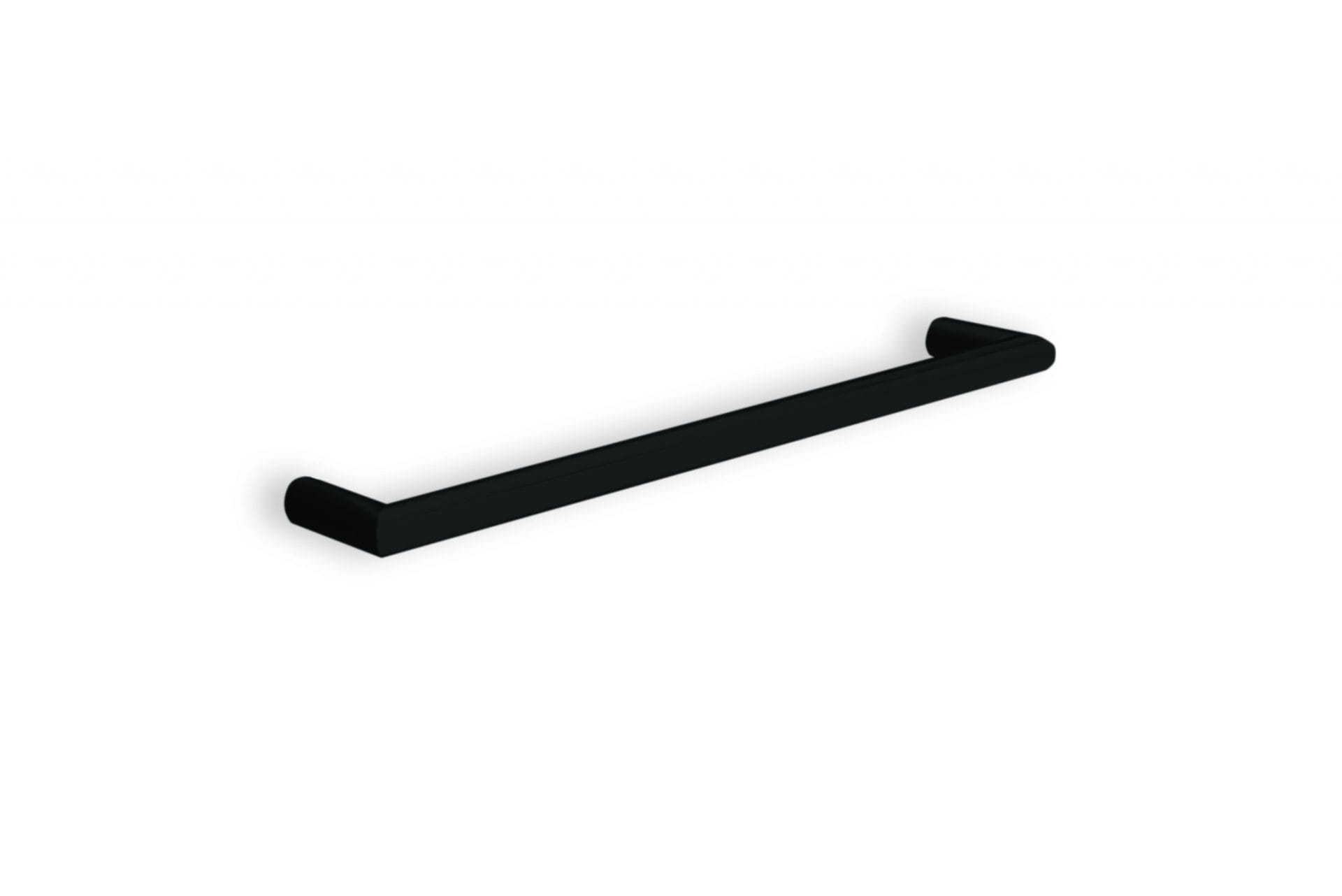 DSR6B Matt Black Round Single Bar Heated Towel Rail