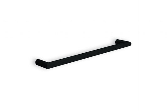 DSR6B Matt Black Round Single Bar Heated Towel Rail