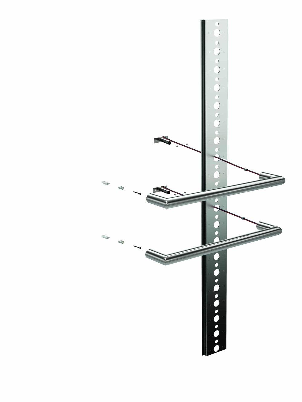7060 Mounting System for Single Bar Towel Rails