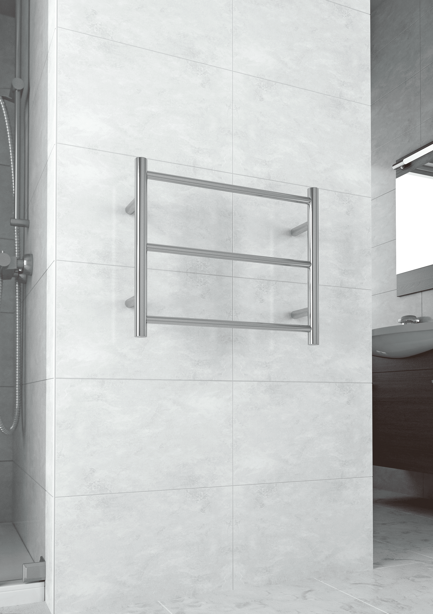 BS24M Straight Round Polished Budget Heated Towel Rail