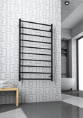 SR69MB Matt Black Straight Round Heated Ladder Rail
