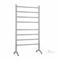 FS66E Straight Round Free Standing Polished Heated Towel Rail
