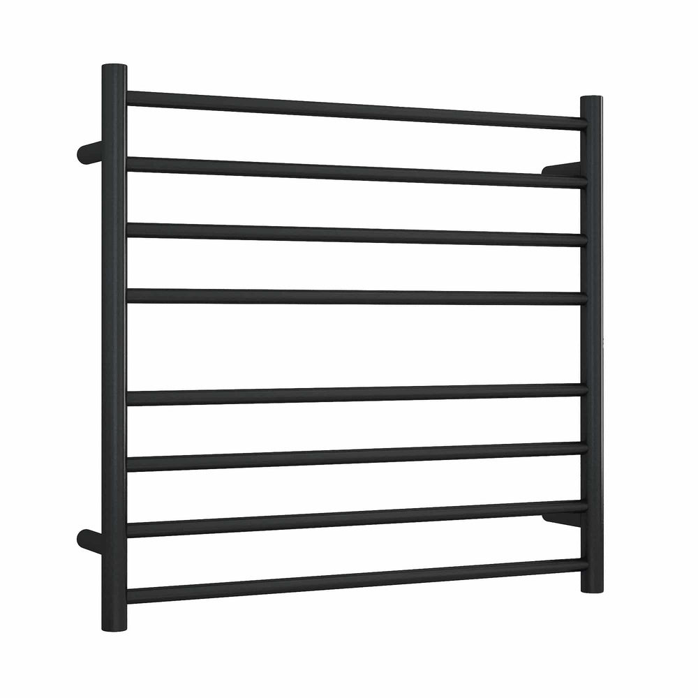 SR33MB Matt Black Round Ladder Heated Towel Rail