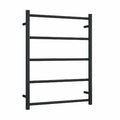 USR54B Matt Black Straight Round Ladder Towel Rail