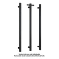 UVS900HB Matt Black Round Non-Heated Vertical Single Towel Rail