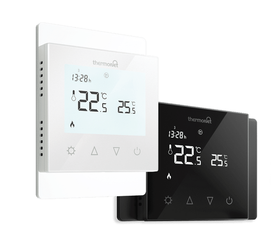 Thermotouch 7.6iG Black Glass Thermostat 16A Max Load