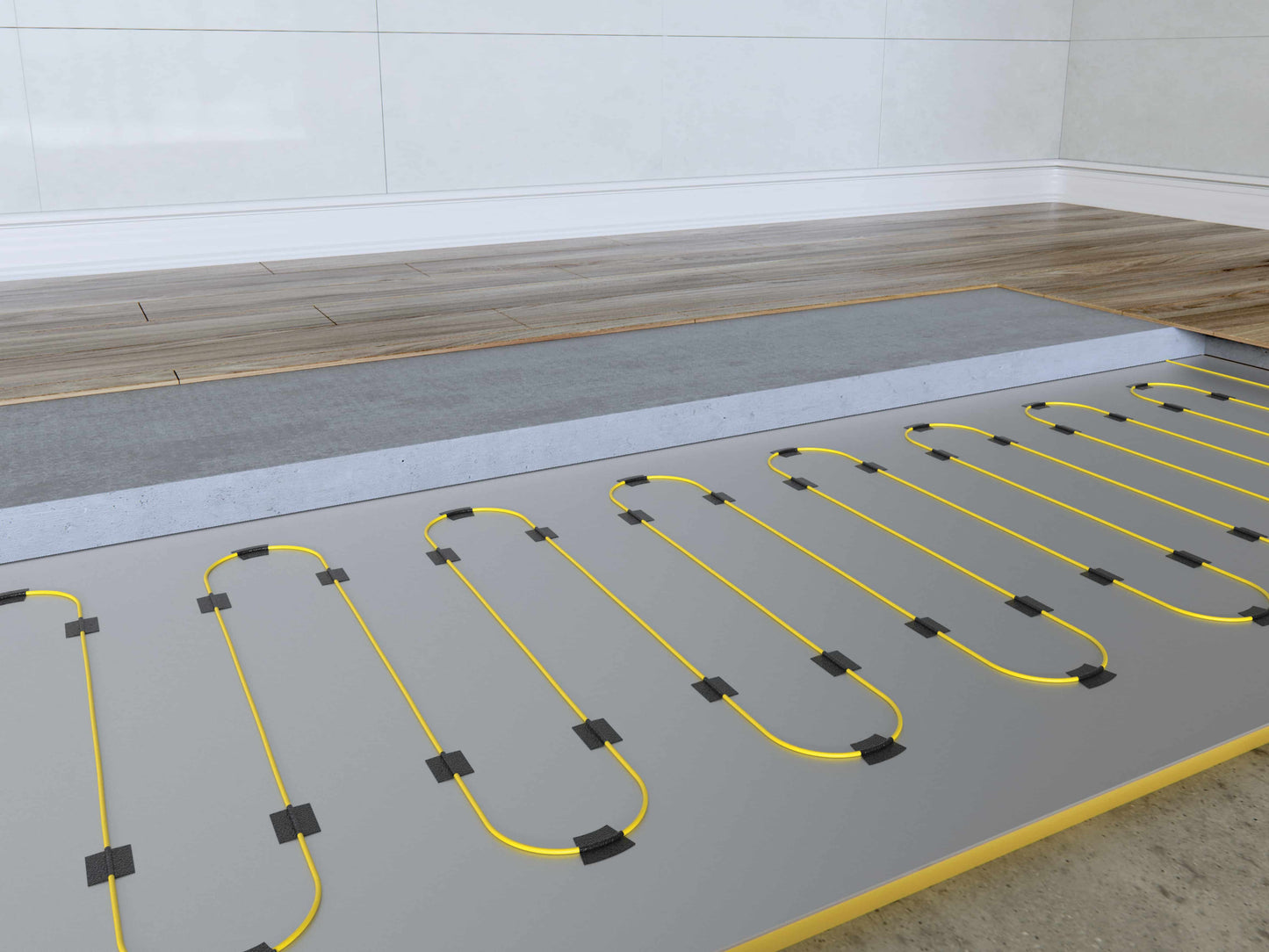 Thermowire Underfloor Heating System Kits Including Black Dual Thermostat — 7.0-8.9m² 86lm 1200Watts Kit Including Black 5246 Dual Thermostat