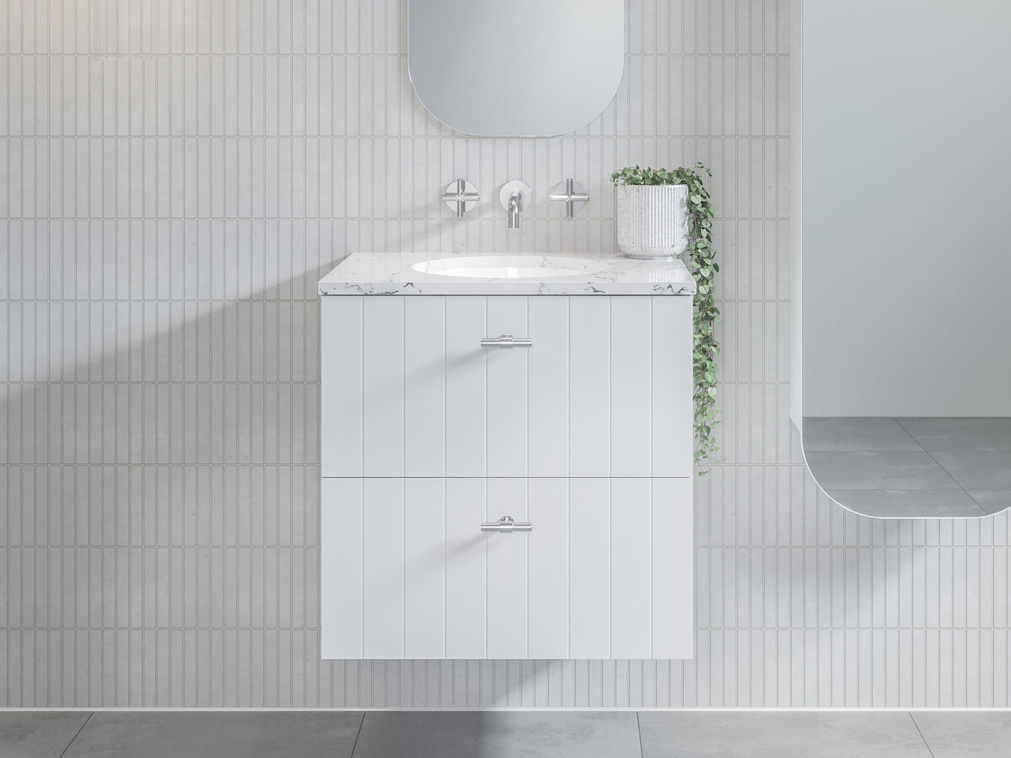 Timberline Henley Vanity White Gloss