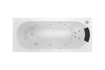 Turin 1520/1665/1790 Contour 12-Jet Spa Bath — White Baths, Acrylic Baths, Rectangular Baths