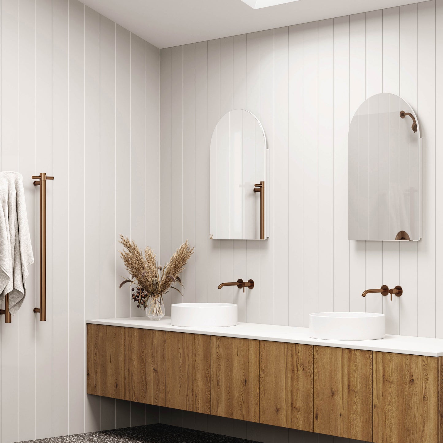 VC5080W Arch White Mirror Cabinet