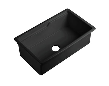 Vorona Fireclay Inset/Undermount Sink 813mm LK-S-VFC813 — Gloss White, Fireclay & Ceramic, Kitchen Sinks, Sink Accessories