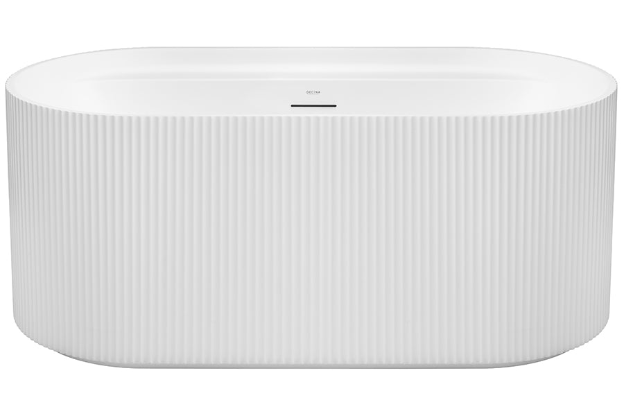 Viva 1500 / 1700 Fluted Freestanding Bath with Integrated Overflow — White Baths, Acrylic Baths, Oval Baths
