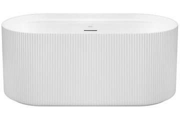 Viva 1500 / 1700 Fluted Freestanding Bath with Integrated Overflow — White Baths, Acrylic Baths, Oval Baths