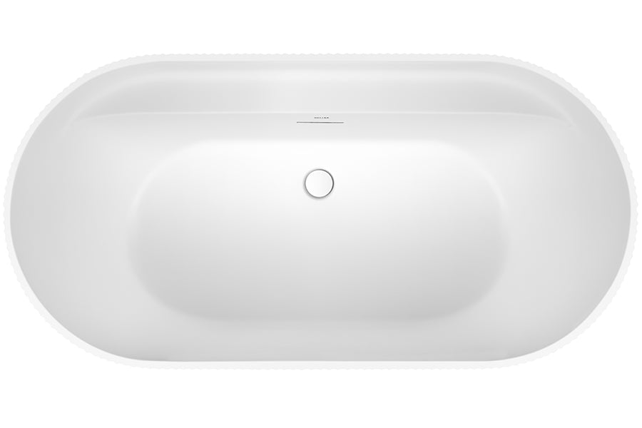 Viva 1500 / 1700 Fluted Freestanding Bath with Integrated Overflow — White Baths, Acrylic Baths, Oval Baths