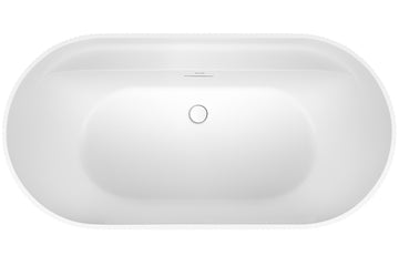 Viva 1500 / 1700 Fluted Freestanding Bath with Integrated Overflow — White Baths, Acrylic Baths, Oval Baths