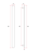 VP900BN Brushed Nickel Flat Pill 12V Vertical Single Heated Towel Rail