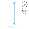 VS900HBL Horizon Blue Straight Round Vertical Single Heated Towel Rail