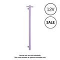 VS900HLS Lilac Satin Straight Round Vertical Single Heated Towel Rail