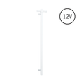 VS900HMW Matt White Straight Round Vertical Single Heated Towel Rail