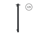 VS900SHB Matt Black Square Vertical Single Bar Heated Towel Rail
