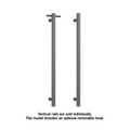 VSH900HBGM Brushed Gun Metal 240Volt Vertical Single Heated Rail