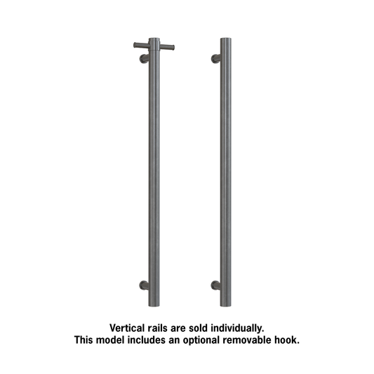 VSH900HBGM Brushed Gun Metal 240Volt Vertical Single Heated Rail