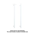 VSH900HMW Matt White Round 240Volt Vertical Single Heated Rail