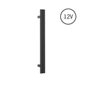 VW900B Matt Black Triple Tube Vertical Single Heated Towel Rail