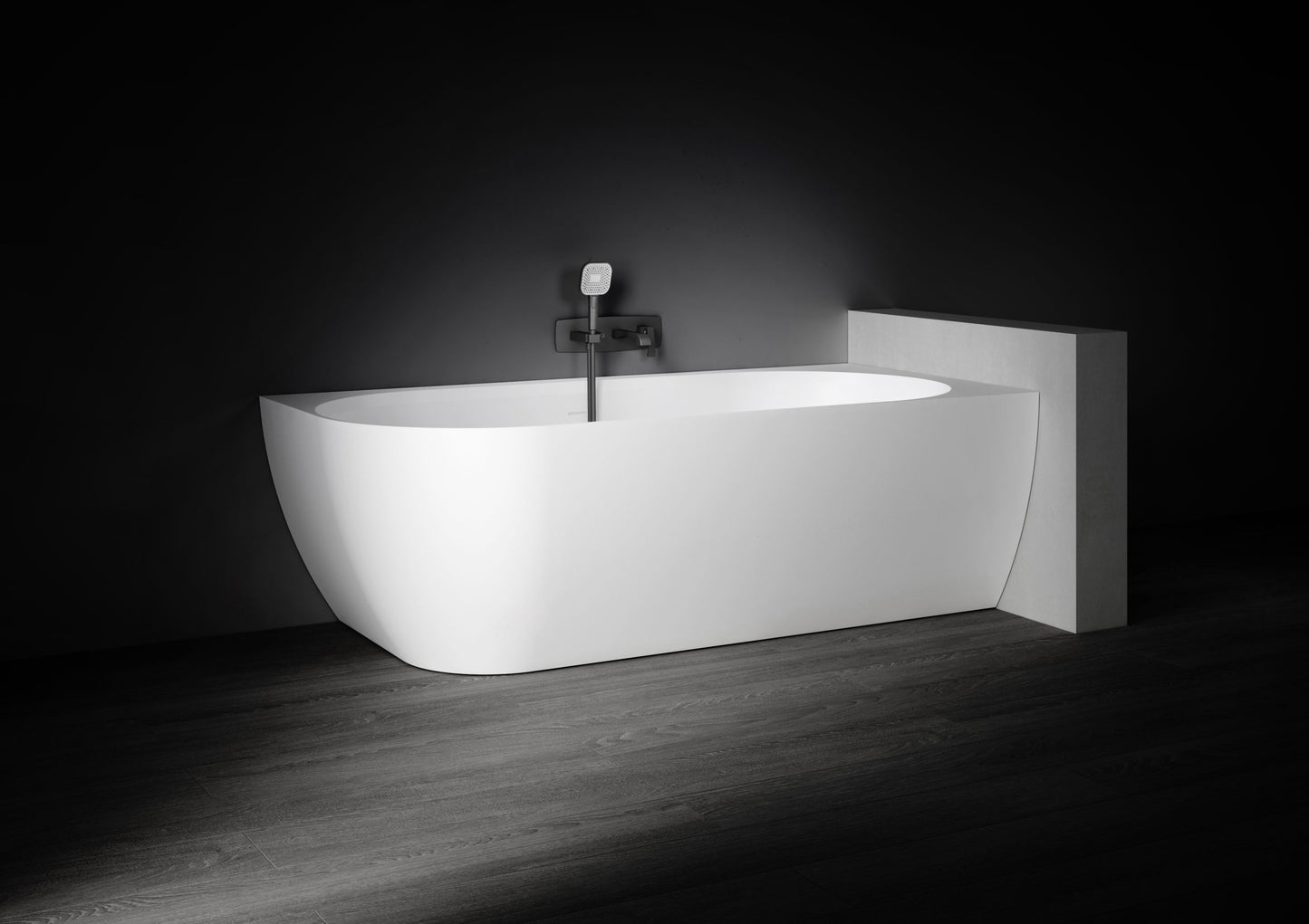 Bianca VX90-1500 Corner Back to Wall Stone Bath Right Hand with Overflow