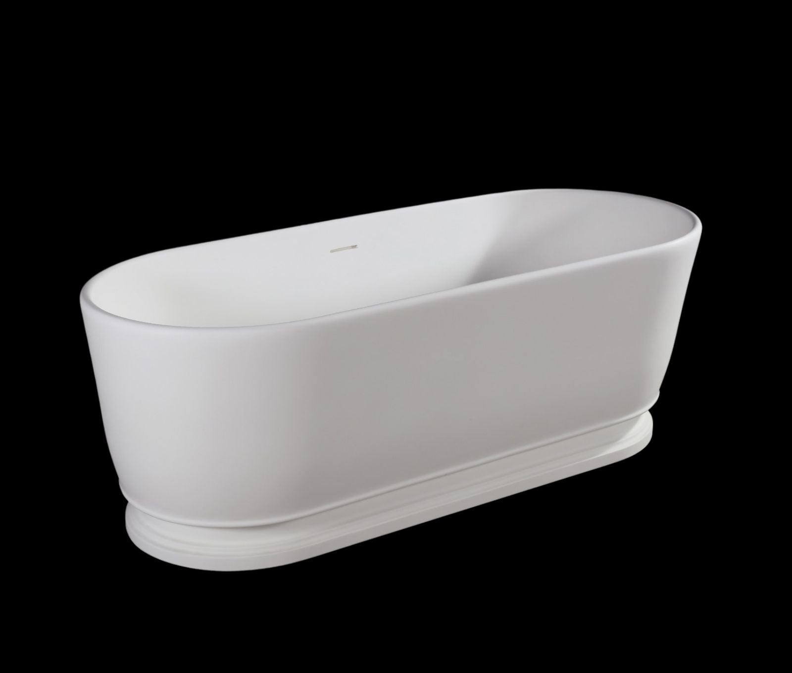 Pearl VX39-1600 Freestanding Oval Stone Bath with Overflow
