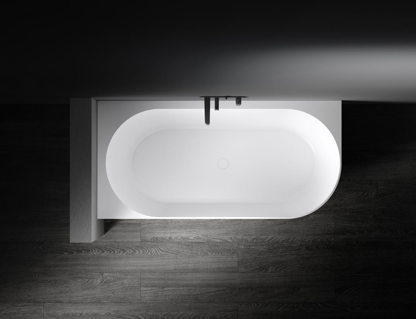 Bianca VX89-1500 Corner Back to Wall Stone Bath Left Hand with Overflow